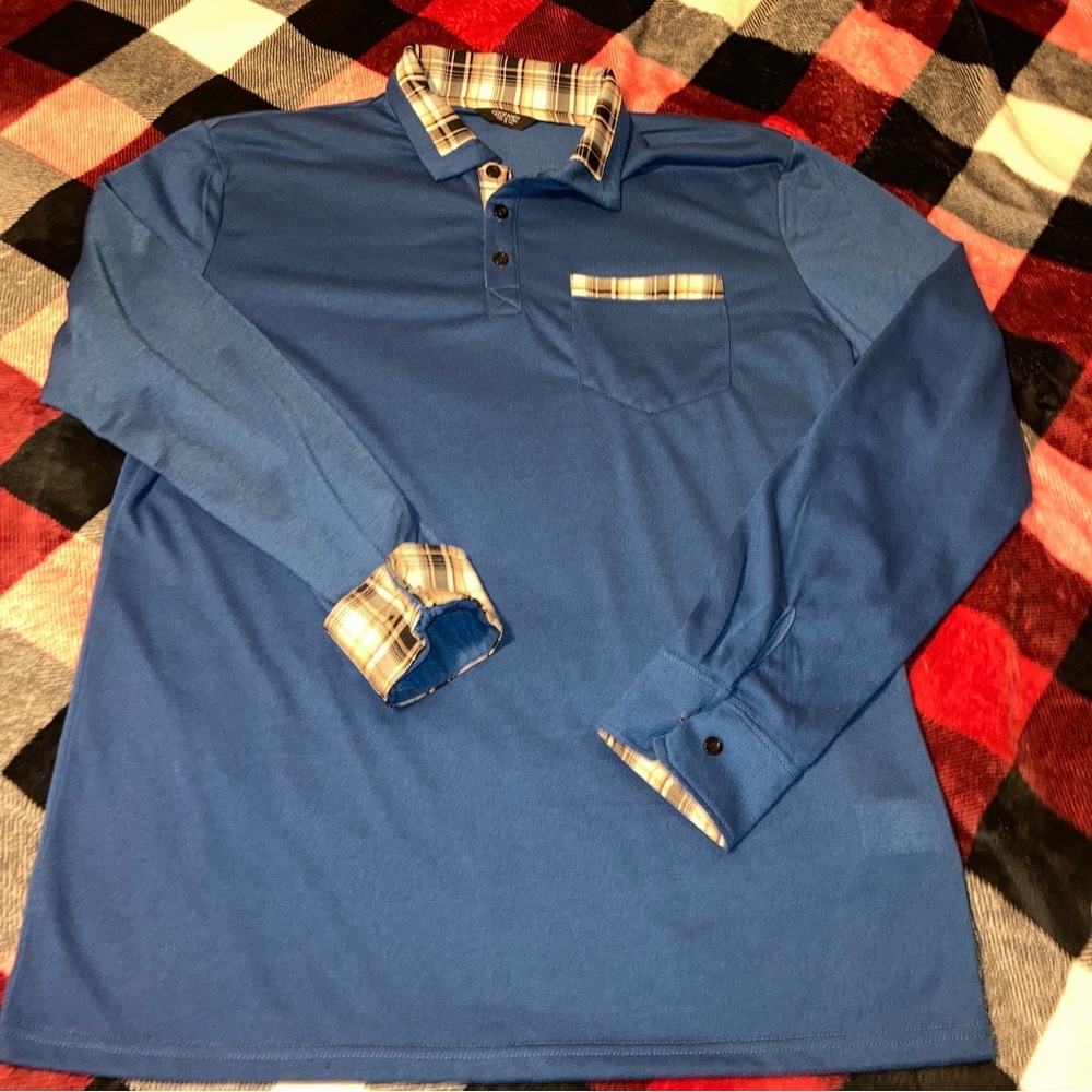 COOFANDY Mens Plaid Collar Casual Long Sleeve Button Collar Dress Shirt Small